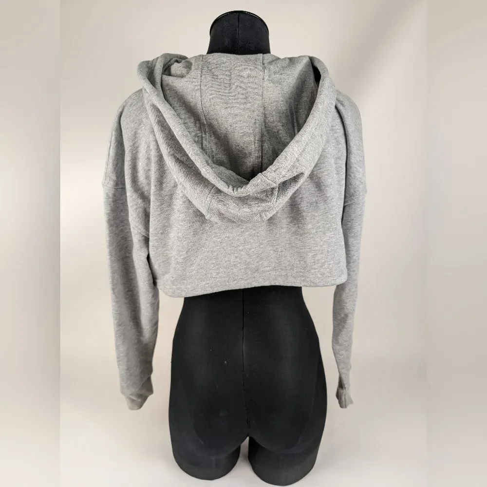 Cropped NEU Neuapparel Hoodie Sweatshirt Grey Women's Medium Long Sleeve - Picture 5 of 8